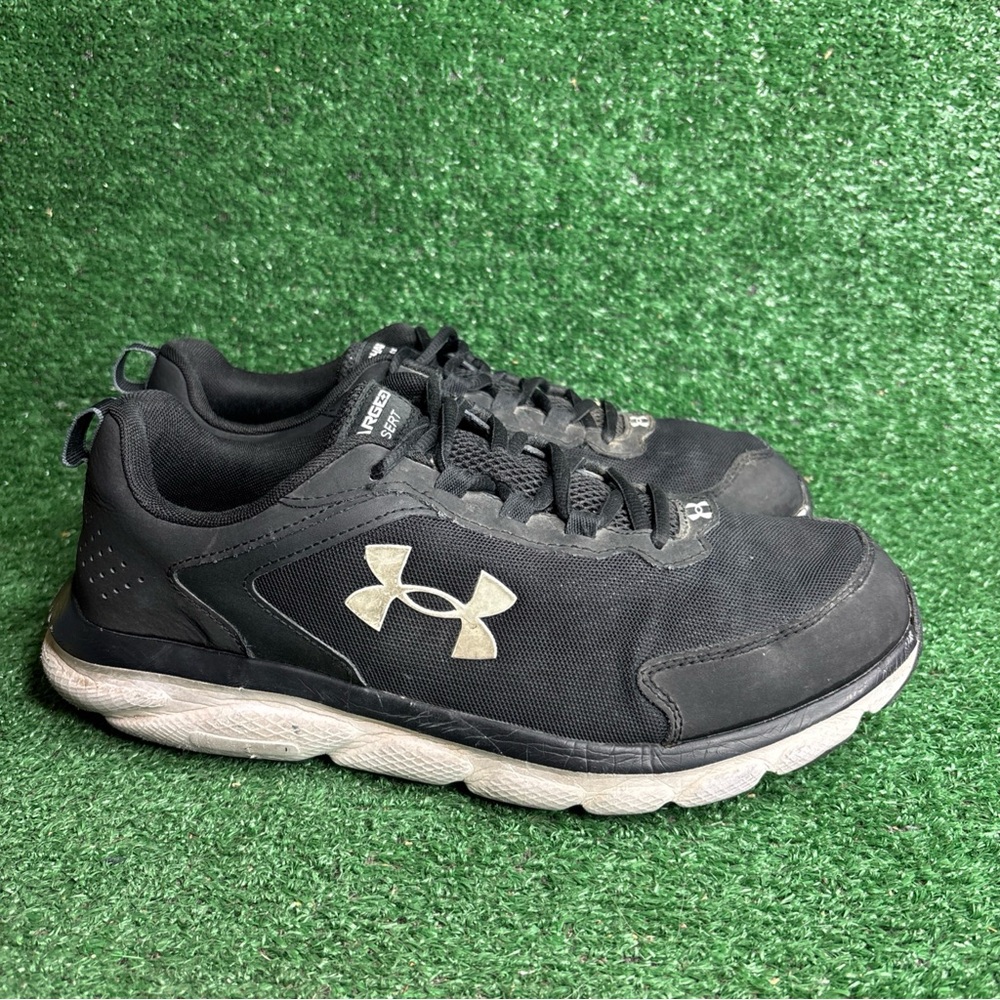Under Armour Charged Assert 9 Black Running Shoes Sneakers Men Size 11.5 4E Wide